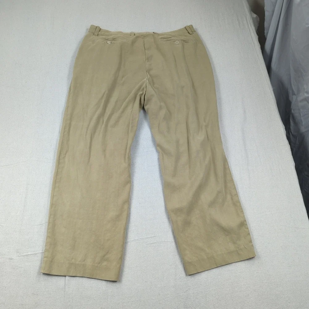 Tommy Bahama Pants Mens 38x32 Khaki Silk Casual Preppy Pleated